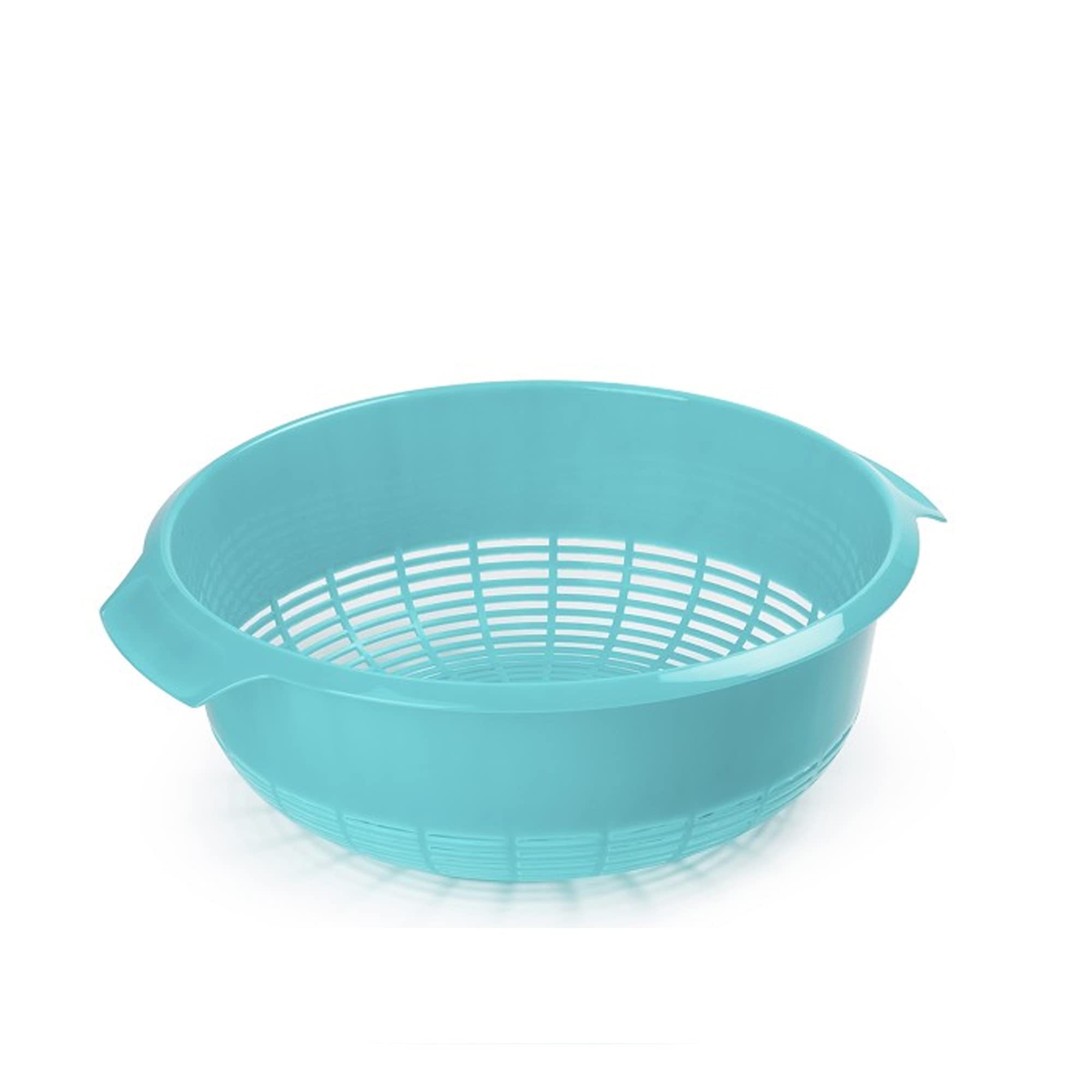 27cm Plastic Colander Basket Turquoise, Kitchen Strainer Bowl for Washing & Draining Vegetables, Fruits, Salad, Rice & Pasta, Lightweight Food Drainer
