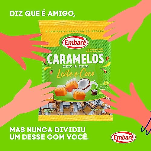 Bala De Caramelo Meio a Meio Leite e Coco Embaré 660G