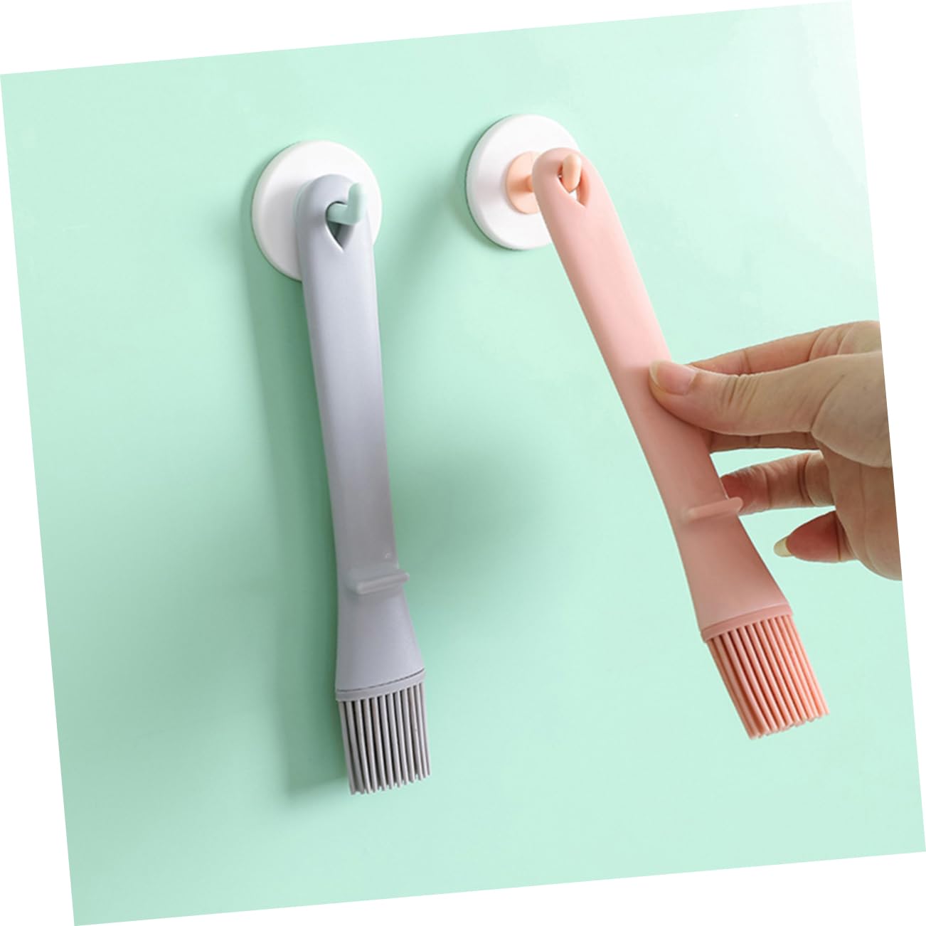 FELTECHELECTR 2-pack Bbq Oil Brush Multi-purpose Silicone Cooking Brush for Baking Grilling Basting Heat Resistant Easy to Clean