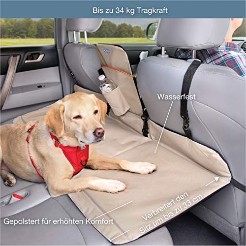 Kurgo Rücksitz-Brücke ‒ Rücksitzerweiterung für Hunde, Wasserfest und wendbar, Für Hunde bis zu 45 kg, Grau/Schwarz