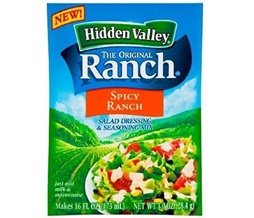 Hidden Valley Spicy Ranch Salad Dressing & Seasoning Mix (Pack of 4) 1 oz Packets by Hidden Valley