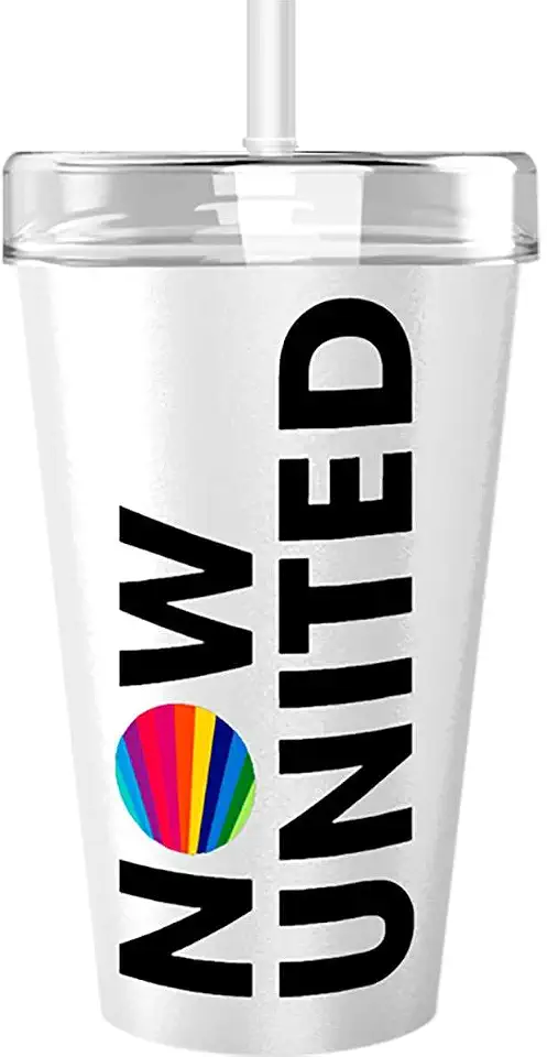 Copo, Matrixplast, Now United, Branco, 550 ml, Com Canudo