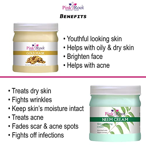 Image of Pink Root Gold Mask 500gm with Neem Cream 500gm