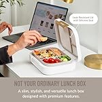 Bentgo Modern - Leak-Resistant Bento Lunch Box For Adults, Teens, & Larger Appetites; Reusable BPA-Free Meal Prep Container with 3 or 4 Compartments, Dishwasher/Microwave Safe; 44oz (White) - Image 2