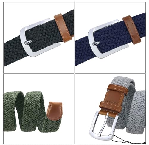 Women's Adjustable Braided Belt Casual Braided Belt Jeans Fabric Belt Suitable for Casual Dresses Etc(110cm,Gray)3