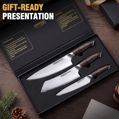 3-Piece Topfeel Japanese Kitchen Knife Set w/ 10Cr15MoV High Carbon Steel and Pakkawood Handle 34.99 + Free Sh + 65% Off Code 7X9TTQO7 - image 5