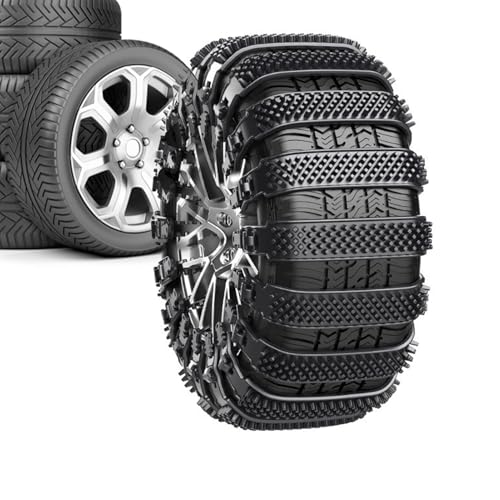 Tire Chains – 10 Piece Heavy Duty Wheel Straps, Snow Truck Traction Belts, Anti Slip Ice Grip Kit With Adjustable Hooks | Winter Offroad Trailer Lawn SUV Pickup Safety Driving Adventure