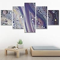 SIGNWIN 5 Panel Canvas Wall Art Abstract Closeup Digital Art Modern Artwork for Home Decorations Ready to Hang - 60