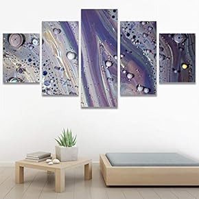 SIGNWIN 5 Panel Canvas Wall Art Abstract Closeup...