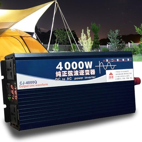 3500W-5000W Pure Sine Wave Solar Inverter DC 12V/24V/48V/60V to AC 110V/220V Converter for Home, RV, Truck, Car - Reliable Power Transformer