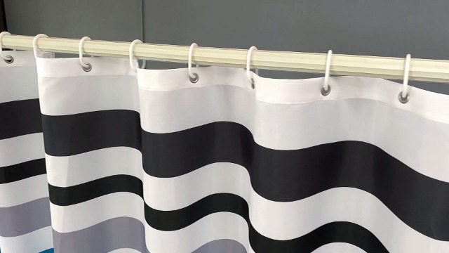 Amazon.com: YAXI Navy Blue Yellow and White Stripes Pattern Shower