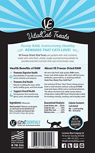 Vital Cat Freeze-Dried All-Natural Minnows Cat Treats, 0.5 oz. - Image 2