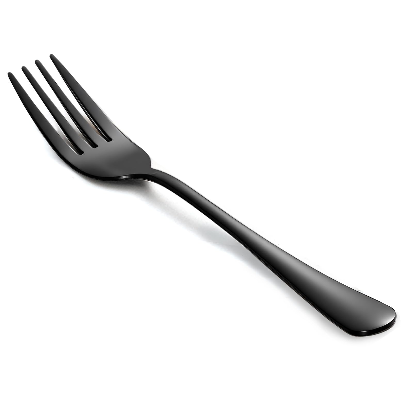 Salad forks stainless steel 12pcs 6.8inch black silverware Mirror Polished