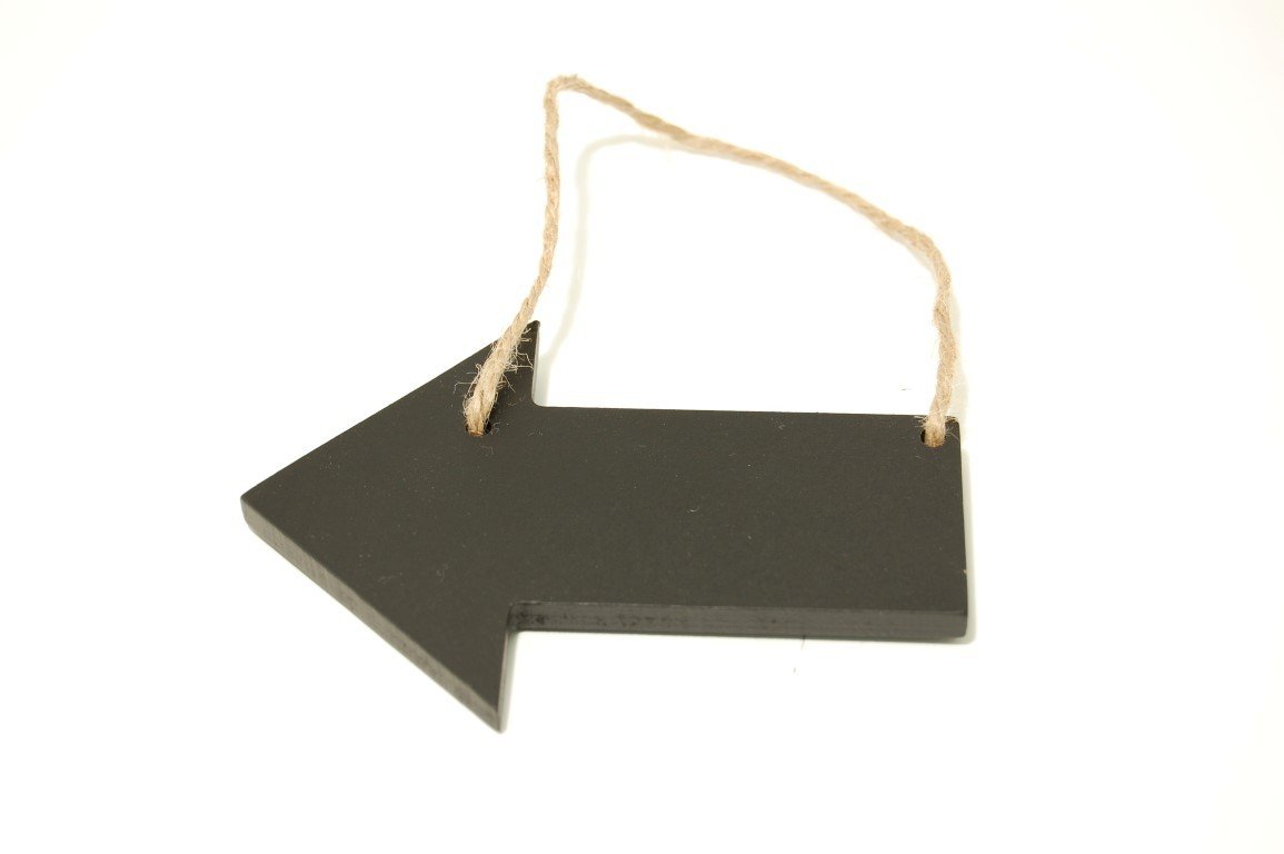 Floralcraft Hanging Wooden Arrow Sign Message Blackboard Chalkboard Wedding Board Wall Plain 11 x 8cm
