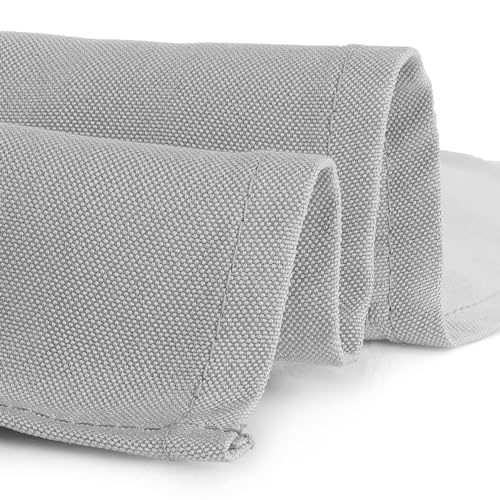 Image of Gee Di Moda Rectangle Tablecloth - 90 x 156 Inch Silver Table Cloth for 8 Foot Tables with Floor-Length Drop - Heavy Duty Washable Fabric for Holiday Party, Dinner, Weddings & Baby Shower