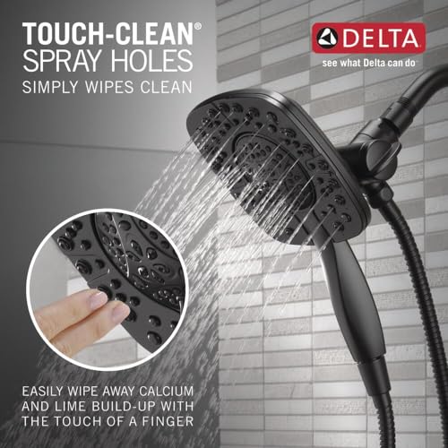 Image of Delta Faucet Ashlyn 17 Series Dual-Handle Delta Shower Trim Kit with In2ition 2-in-1 Shower Head with Handheld Spray, Matte Black Shower Fixture, Matte Black T17264-BL-I (Valve Not Included)
