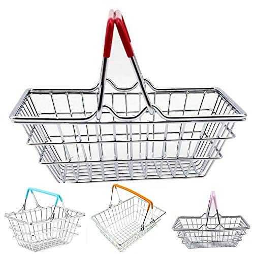 KingbeefLIU Kinder Miniatur Metall Supermarkt Einkaufskorb Rollenspiel Spielzeug Geschenk Kinder Spielhaus Früh Lehren…