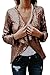 Produktbild Suvotimo Frauen Eleganten Schal Kragen Lange Ärmel Pailletten Blazer Party - Jacken Gold XL