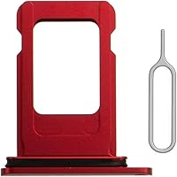 Vista 1 de Bandeja de repuesto para tarjeta SIM para iPhone XR (rojo) con anillo de goma impermeable y pasador de expulsión (versión de SIM simple)