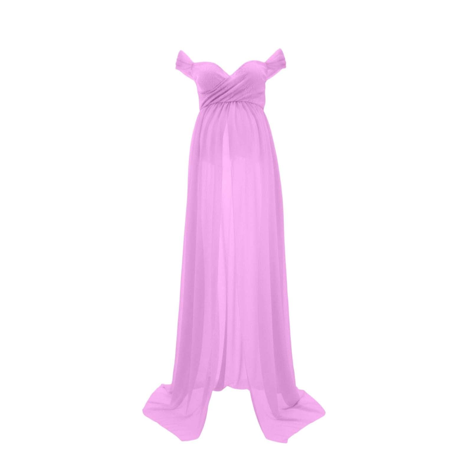 Vestito da gravidanza, abito premaman per servizio fotografico, abito da gravidanza, lungo, da donna, elegante, con spalle scoperte, per feste