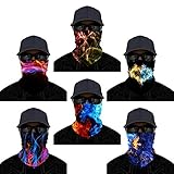 Eigenschaften: Nahtloses Kopftuch, realistischer 3D-Digitaldruck, neuartiger cooler Musterdruck, Sonnen-UV-Schutz Halsmanschette magischer Schal Staub Wind Bandana Sturmhaube Kopfbedeckung zum Angeln Wandern Radfahren Motorrad, Die Enden sind als Non-Lockstitch für bessere Elastizität konzipiert, aber nicht gebrochen