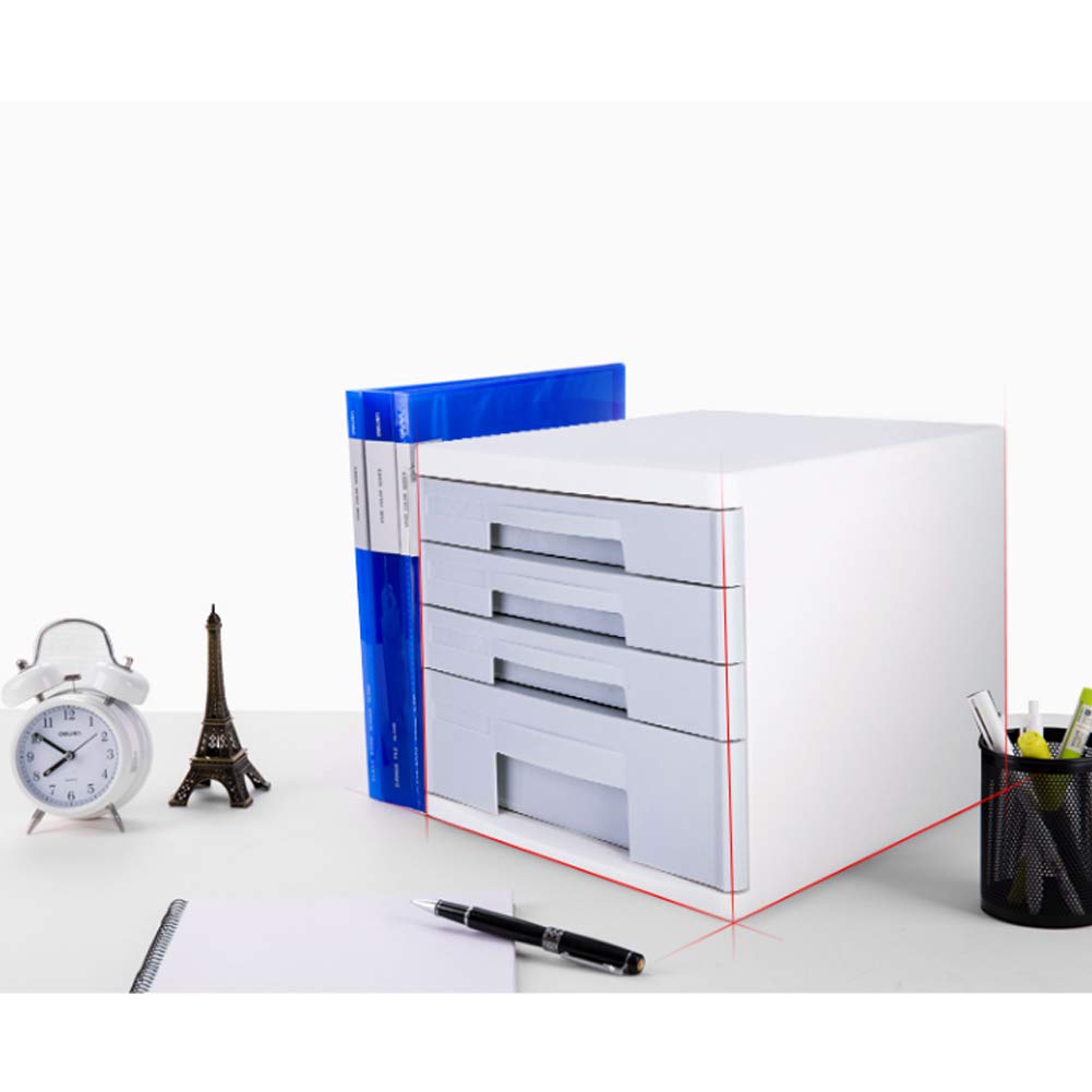 Armadio per File Desktop Cassetto a 4 Strati Piccolo Armadio di Archiviazione Multifunzione Documenti Cartacei Informazioni Archiviazione Ufficio Armadietto Desktop Organizzatore