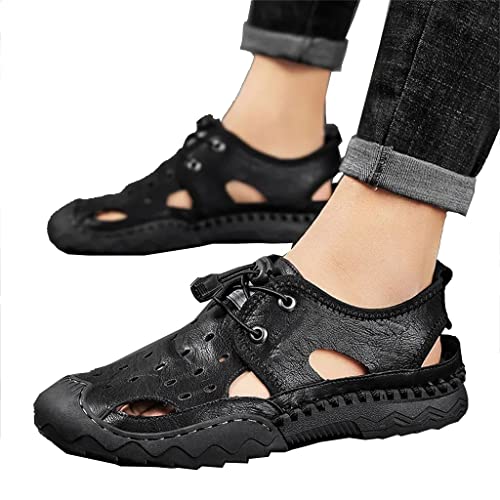 Outdoor Mens Sandals Trekking Outdoor Comfortable Beach Casual Shoes Non-Slip Leisure Rubber Soles(38)