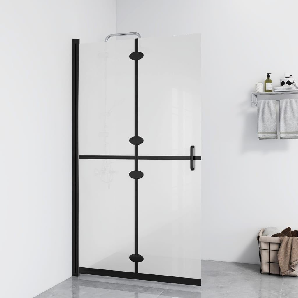 vidaXL Mampara de Ducha Plegable Puerta Cabina Cuarto de Baño Pared Cerramiento Cubículo Partición Seguridad Vidrio ESG Esmerilado 100x190 cm