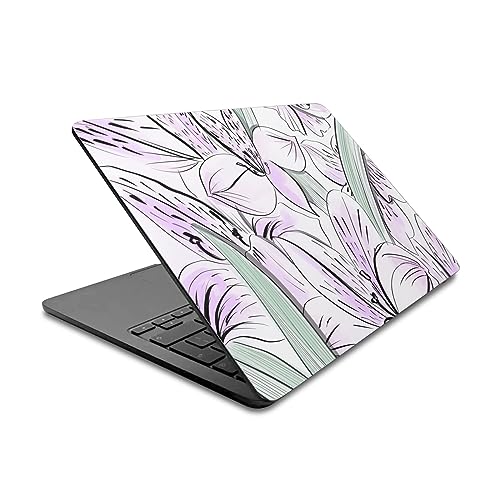 Autocollant MacBook Air 13.6 A2681 anti rayure style illustration Anis Lilas