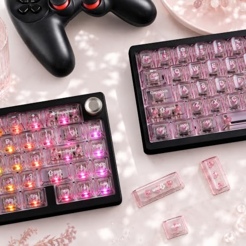 Image of dagaladoo Lavender Clear Keyboard Keycaps,Jelly Key caps tranlucent Set