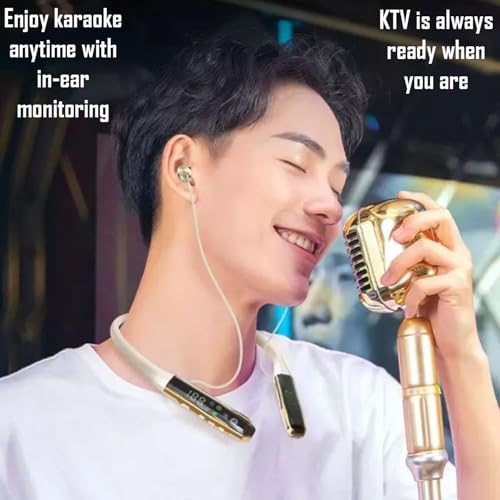 Image of iFAST IF-175 AI-Powered Voice Changer (Male /Female /Child Voice) Wireless Neckband Earphone with Digital Display, Karaoke Mode, Bluetooth 5.4, Up to 50 Hours Playtime, HD Mic | Beige