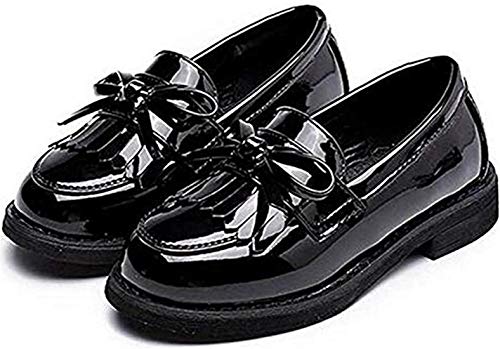 Girls Patent Leather Slip-On Penny Loafers Oxford Flats School Uniform Dress Shoes3