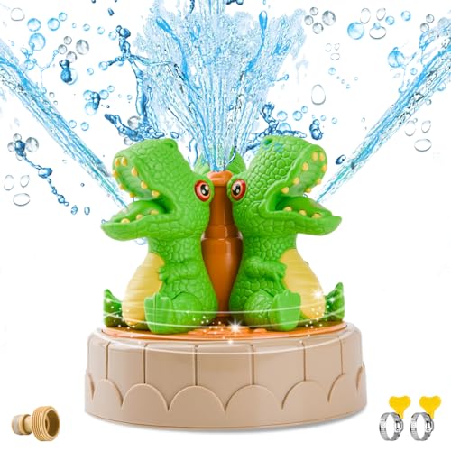 YAOZUP Spruzzatore d'acqua per Bambini, Dinosauro Spruzzatore per Bambini con 2 Morsetti del Tubo,...