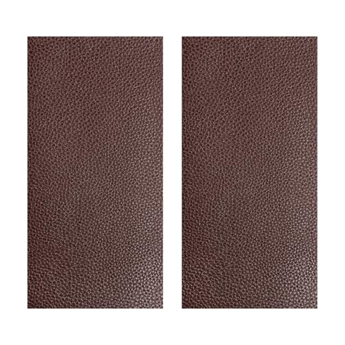JNXIJ 2 PCS Leather Repair Patch Tape, 4 x 8 Inch Waterproof PU Leather Repair Tape for Car Seat, Self-Adhesive Patch Kit for Repairing Couch Chairs Furniture, Car Accessories (Dark Brown)