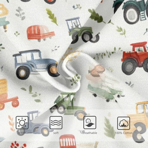 Boys' Exclusive Briefs Toddler Underwear 95% Combed Cotton Boxerbriefs 2T Cars Tractors Leaf Pattern3