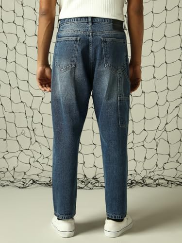 Image of Hubberholme Men Washed Cotton Loose Fit Mid- Rise Jeans 10