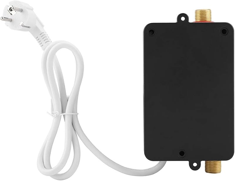 220V 3400W Mini Átfolyós Vízmelegítő – Azonnali Melegvíz Zuhanyhoz és Konyhába, Kompakt Villanybojler (Fekete, EU)