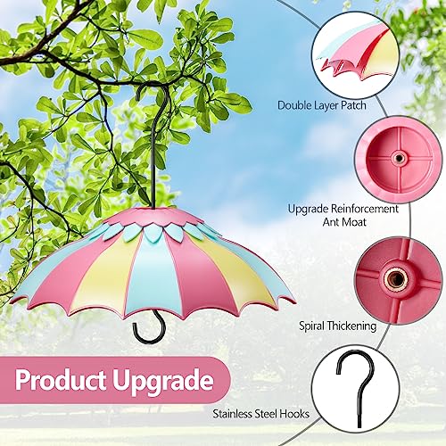 Deflector colgante para poste de aves que repele la lluvia y atrae colibríes 4