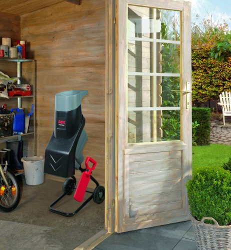 Skil 0770AA - Biotrituradora de ramas eléctrica de cuchillas (2400 W, capacidad de corte: 38 mm, bolsa de recogida grande)