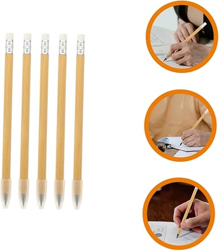 Miniatura 4 de Ciieeo Lápiz de grafito de eternidad, sin afilar, lápices sin afilar, lápices de dibujo, suministros de escritura de bambú, no lápiz viejo, lápices