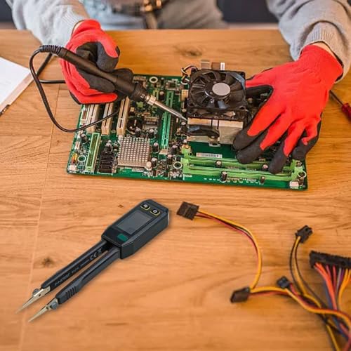 LCR Meter Tester, Mini LCR Tester, SMD-Tester, Three Frequency-Test, Digital Tweezers Bridge LCR-ST1 Resistance Inductance Capacitor Component-Test Patch Clip Multimeter