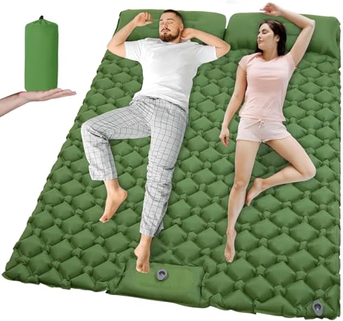 Listado de Colchoneta Chedraui Top 5. 45 WEAGP Colchoneta Inflable para Dormir, Almohadilla de Dormir Doble Portátil con Bomba de Pie Incorporada, Colchoneta Inflable Camping para Exteriores Acampar Senderismo (Verde)