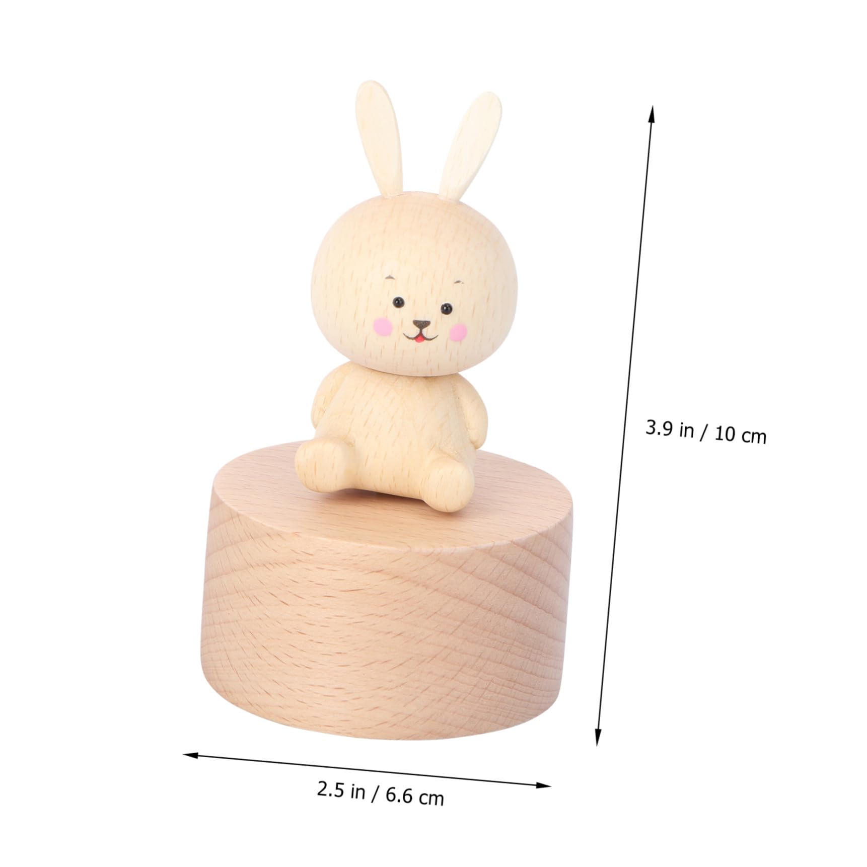Ciieeo 2 Stk Musikbox Musical Besonders das der Musik Merch Die Ring kiddibuzz kindes music box Rabbit ornamente Desktop- Desktop-Ornament Heimdekoration Holz Khaki