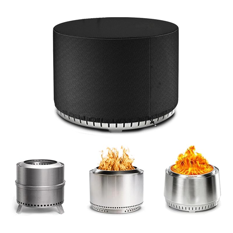 maobutte Fire Pit Cover Round for Solo Stove Yukon 27 inch-30 inch Waterproof Smokeless Fire Pit Cover Fits for Gas/Table/Bowl Fire Pits - 30 inch D X 18 inch H