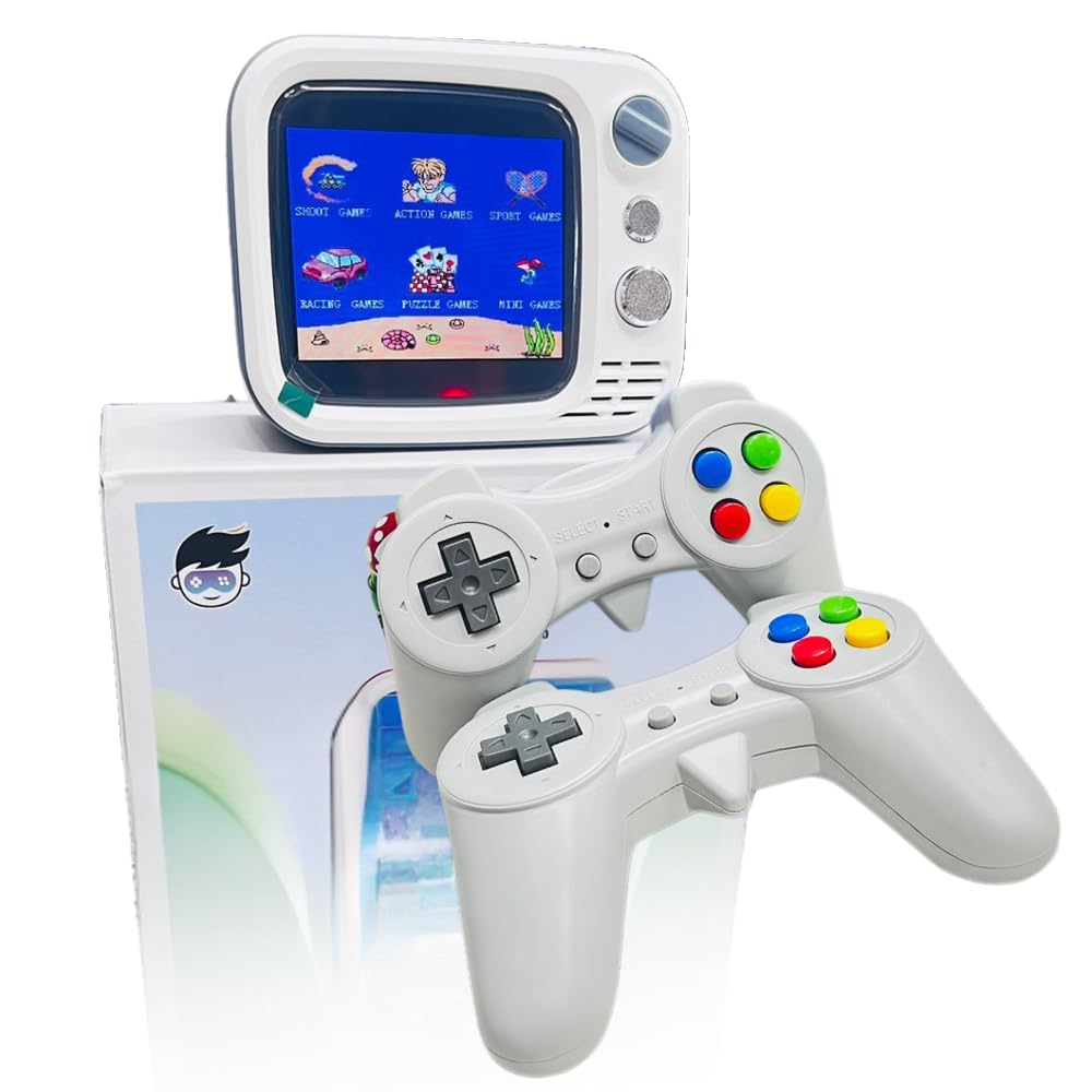 2025 New Edition Mini TV Portable Gaming ,Handheld Retro Gamebox Console ,Trendy 3.5″ Screen,TV Output,2.4 G Wireless Controller Gamepad, Video Games for Kids