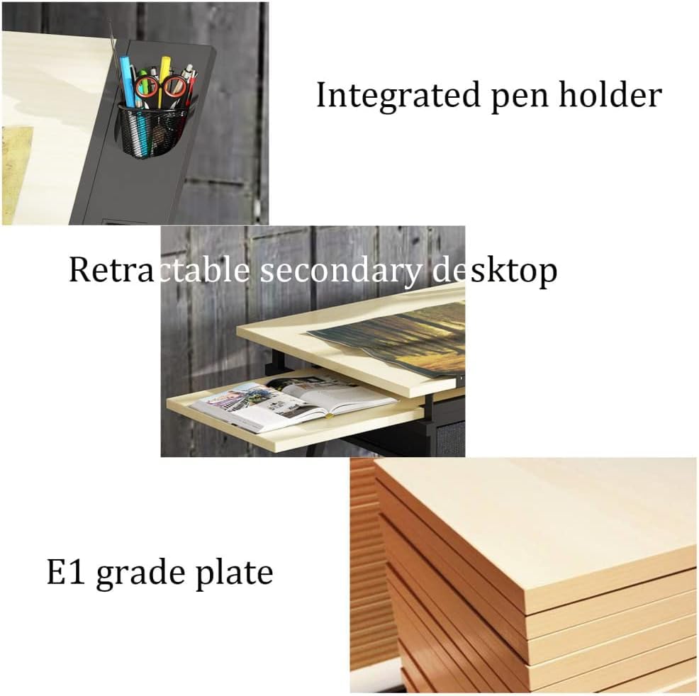 Drafting Tables Adjustable Drafting Table with Stool,2 Drawers Drawing Table Craft Table with Metal Frame,Tiltable Art Craft Desk