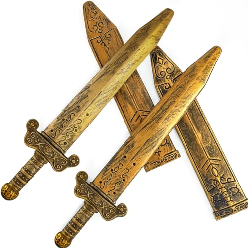 GiftExpress 2pc Plastic Vintage Roman Toy Sword – Pretend Play Dagger Nordic for Knight, Viking...