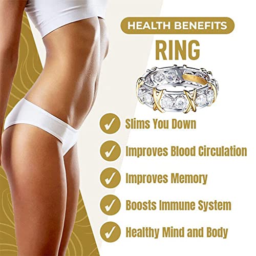 Moissanite Magnetology Lymphvity Ring, Magnetic Zircon Shaping Cross Full Moissanite Diamond Ring (9, 2Pcs-Gold) #TOP3