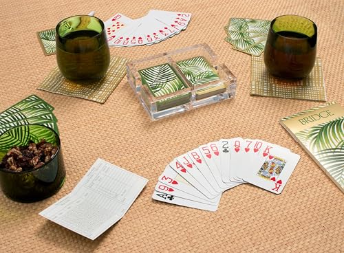 Cartas de póker Caspari Palms tipo grande, 2 barajas miniatura 4