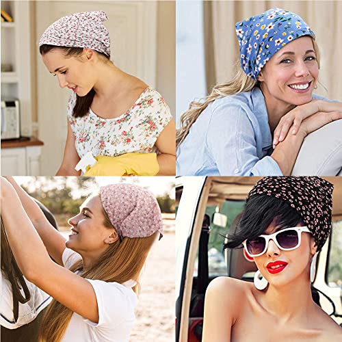 Tobatoba TOBATOBA-BEAUTY-I09IEF3226 Hairband, 6Pcs Floral Chiffon Elastic Head Scarf Headbands For Women, Fashion Hair Cottagecore Accessories thumb #4